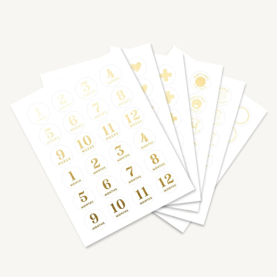 Sticker Pack: 144 Gold Milestone + Celebration Stickers