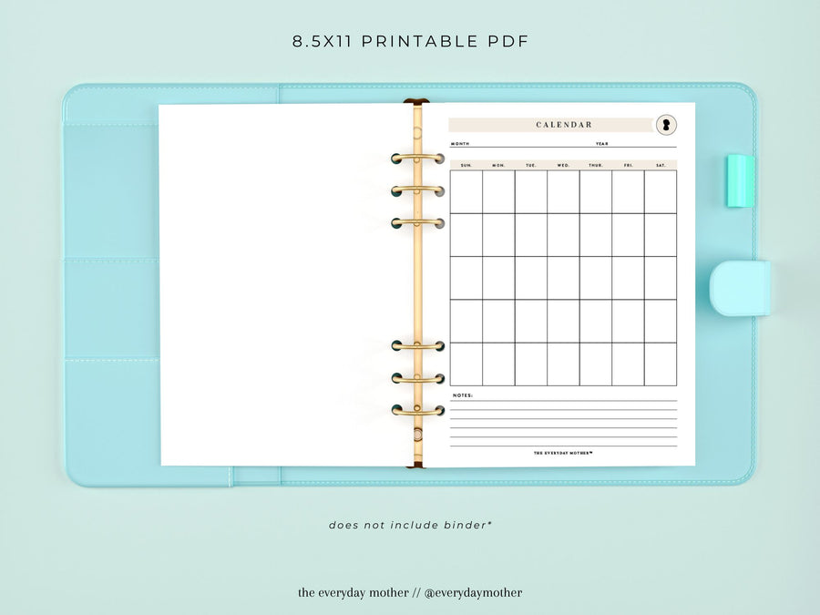 Printable Calendar Page