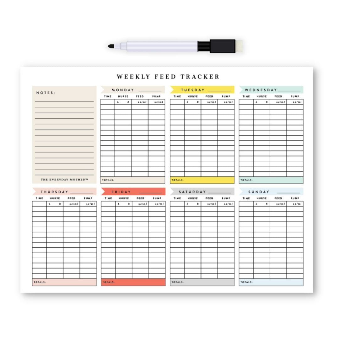 Dry Erase Weekly Feed Chart – The Everyday Mother dry-erase-weekly-feed-chart-the-everyday-mother