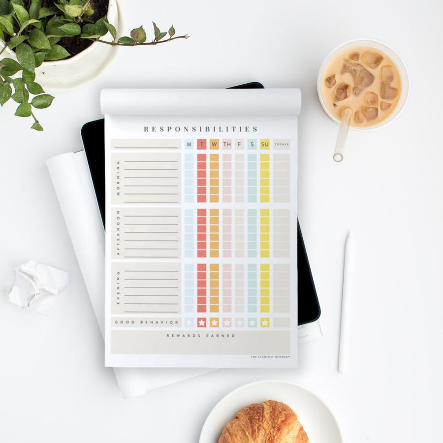 kids chore chart notepad by the everyday mother