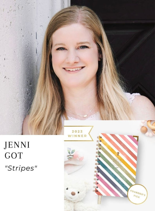 Jenni Got Colorful Stripes baby tracking journal for The Everyday Mother