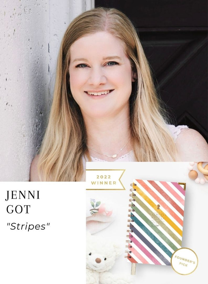 Jenni Got Colorful Stripes baby tracking journal for The Everyday Mother