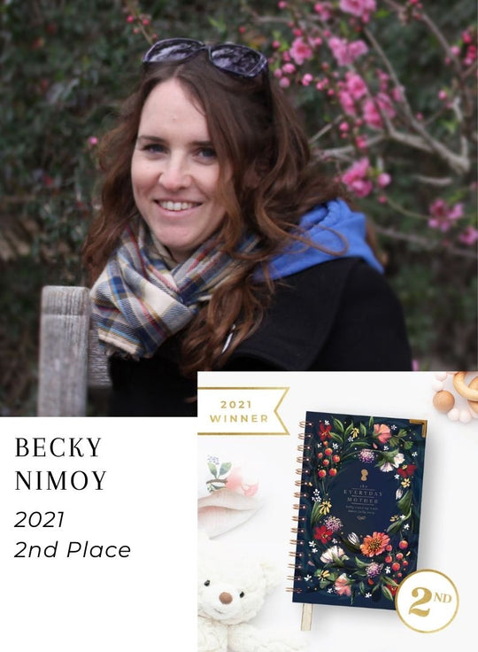 Becky Nimoy Dark Navy Floral Watercolor Cover for The Everyday Mother Baby Tracking Journal