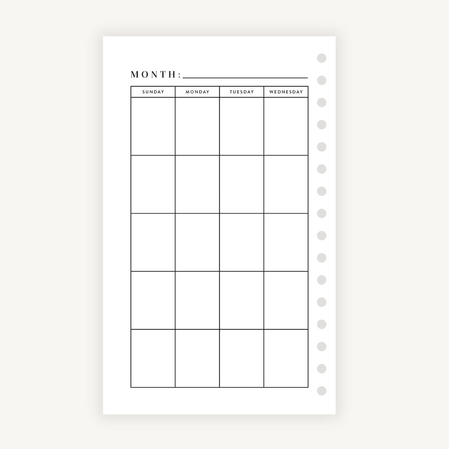 A Complete Bundle: All Add-On Pages from The Everyday Mother book, showing only the days from Sunday to Wednesday, ready to be filled with appointments and notes.