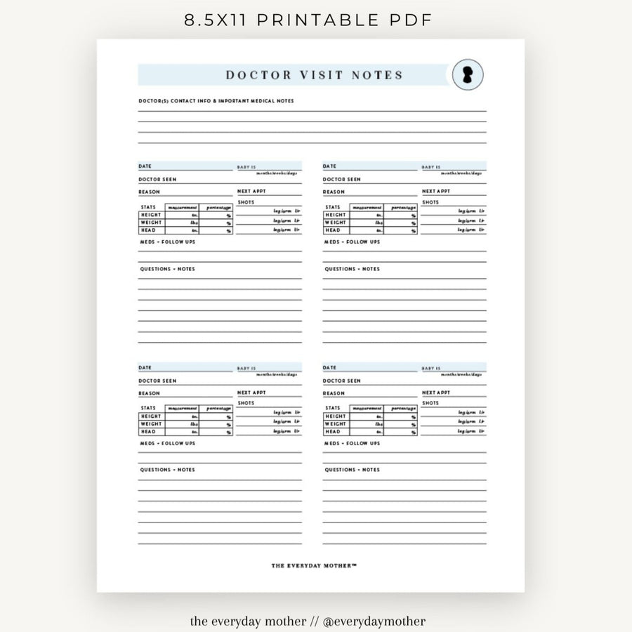 Printable Doctor Visit Pages