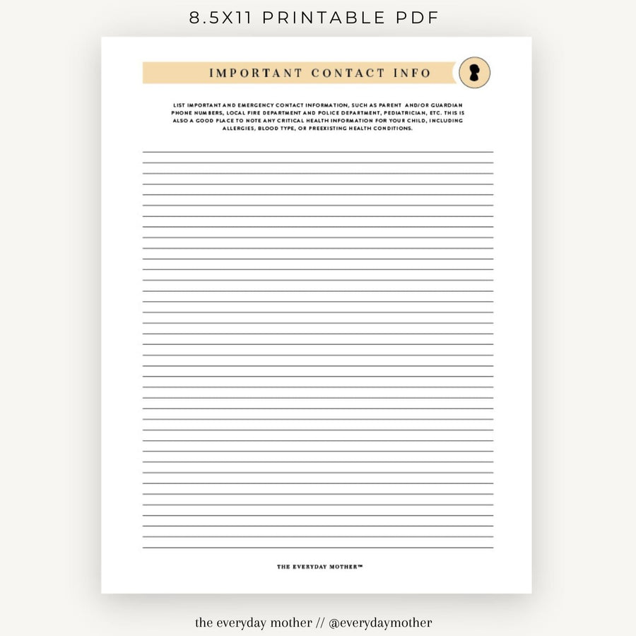 Printable Contact Sheet