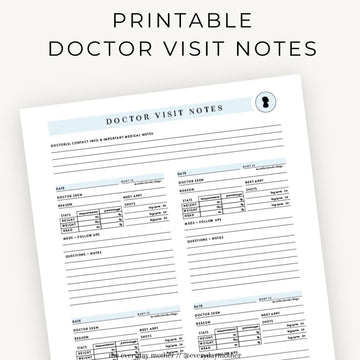 Printable Doctor Visit Pages