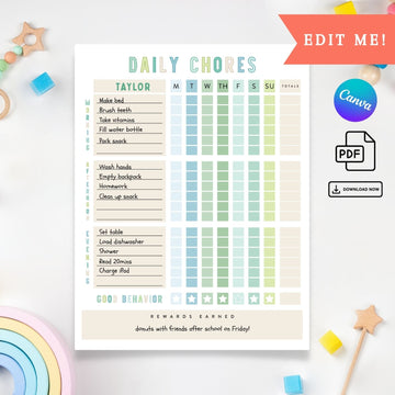 Printable Daily Chores Chart