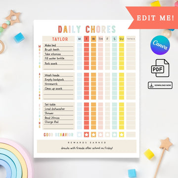 Printable Daily Chores Chart
