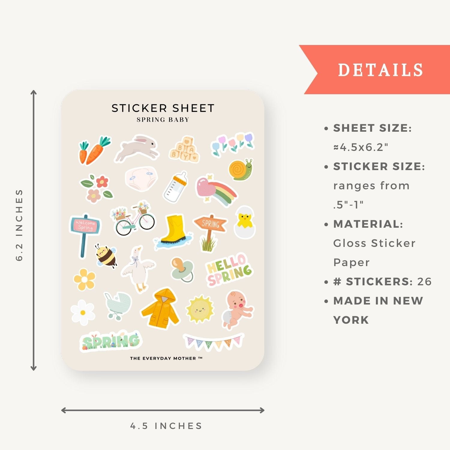 St Patrick's Day Baby Sticker Sheet for The Everyday Mother
