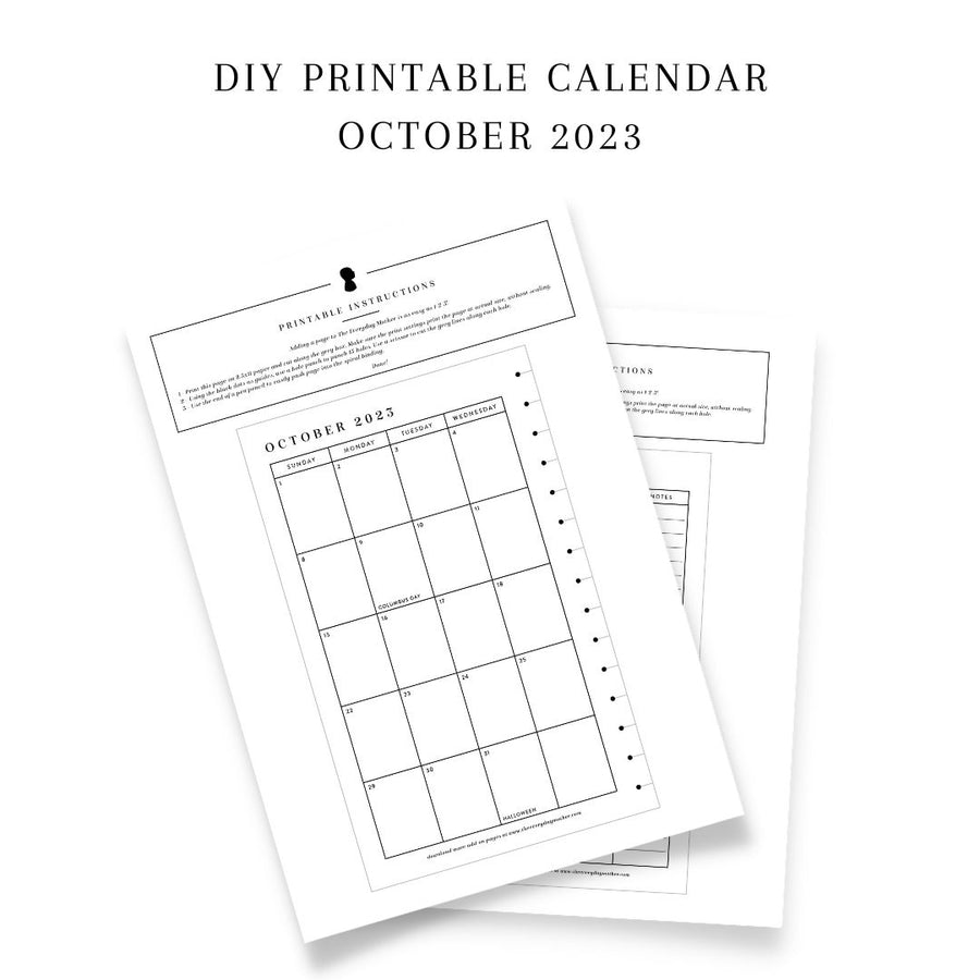 10 - October 2023 Printable Calendar Pages