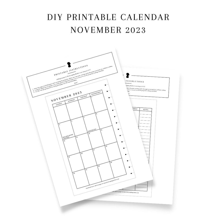 11 - November 2023 Printable Calendar Pages