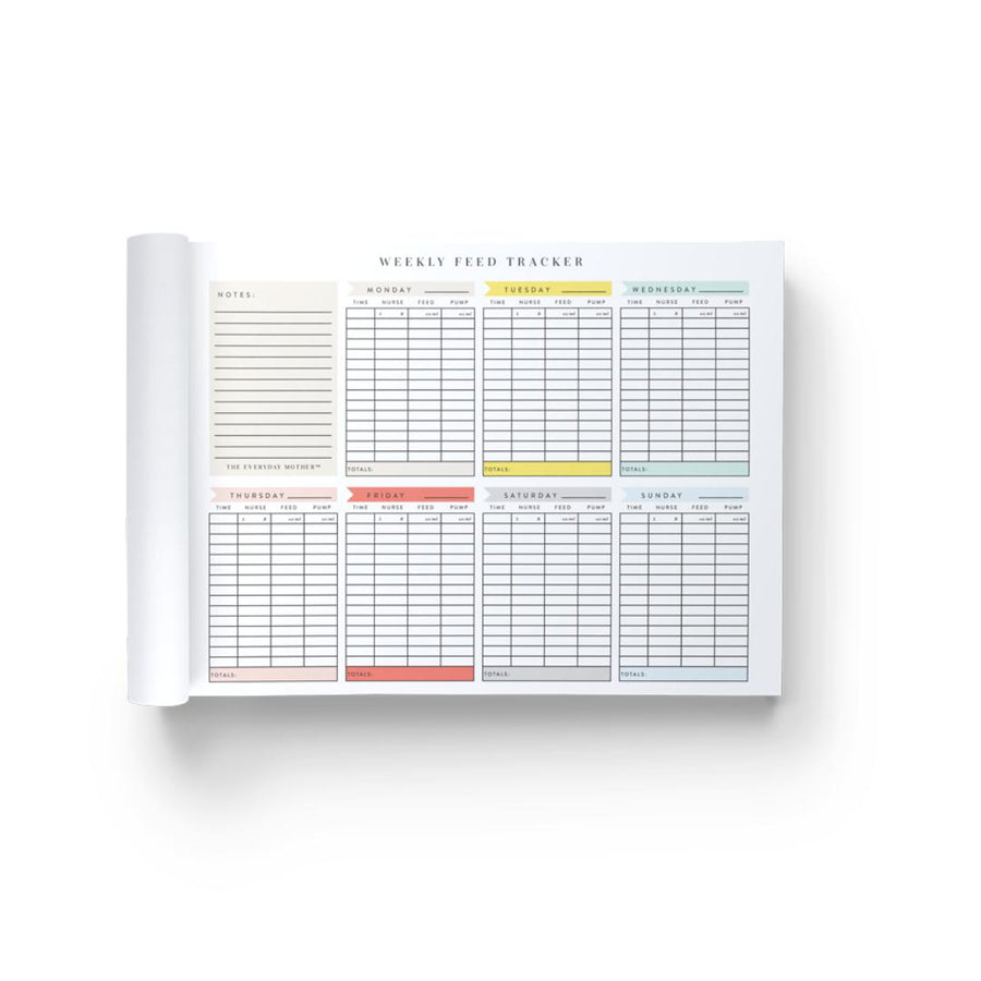 Weekly newborn tracking notepad by the everyday mother