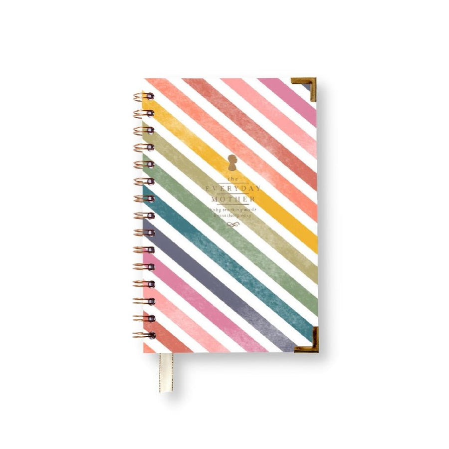 Rainbow Floral 6 Month Daily Newborn Baby Feed Logbook Tracker by The Everyday Mother