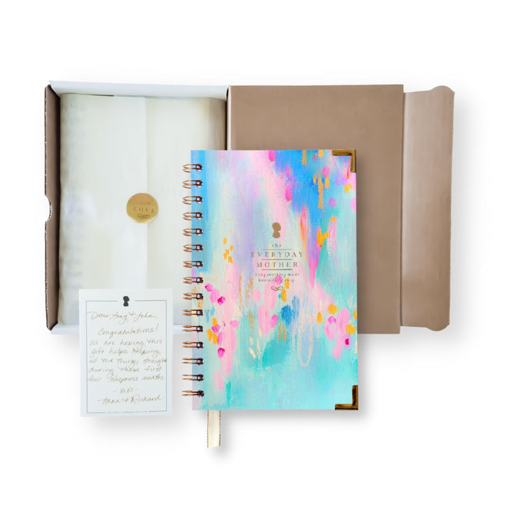 Rainbow Newborn daily tracking log book gift set by the everyday mother