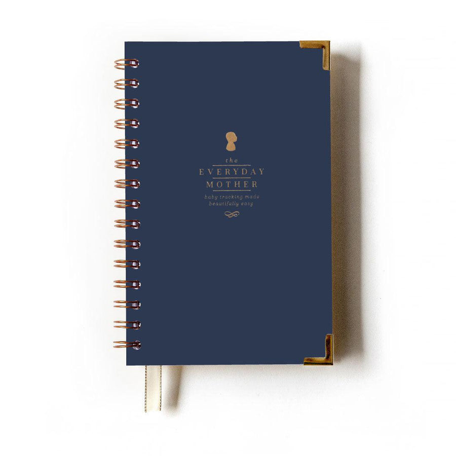 Navy Blue 6 Month Daily Newborn Baby Feed Logbook Tracker by The Everyday Mother