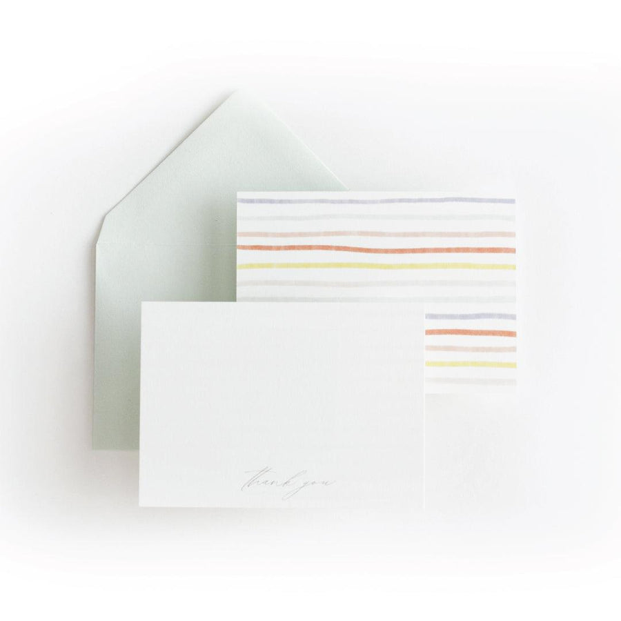 Painted Stripes Thank You Note Card Set - The Everyday Mother